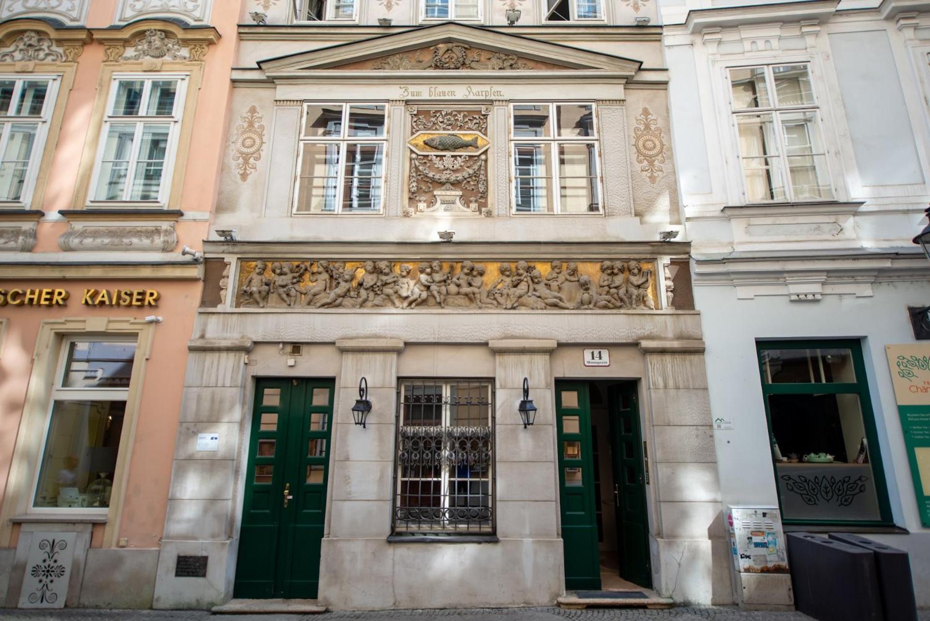 Zum Blauen Karpfen Apartment Wina Bagian luar foto